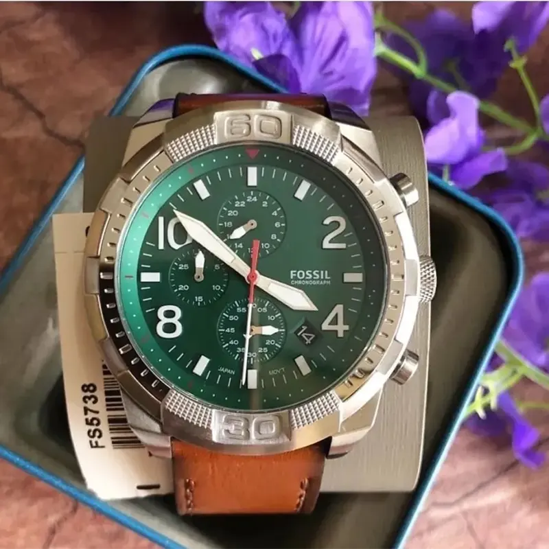 Fossil Bronson Chronograph Green Dial Men’s Watch | FS5738